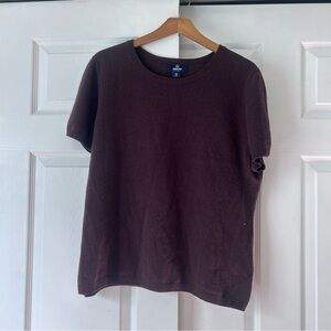 Lands End 100% Cashmere Brown Short Sleeve T-Shirt